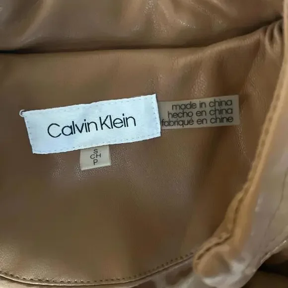 Caramel faux leather Calvin Klein jacket - Picture 5 of 8